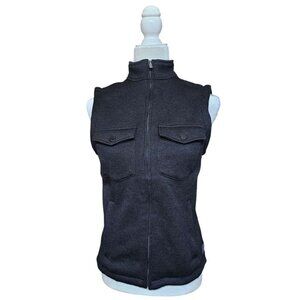The Normal Brand Saint Louis women's zip up knit vest with pockets black XS
